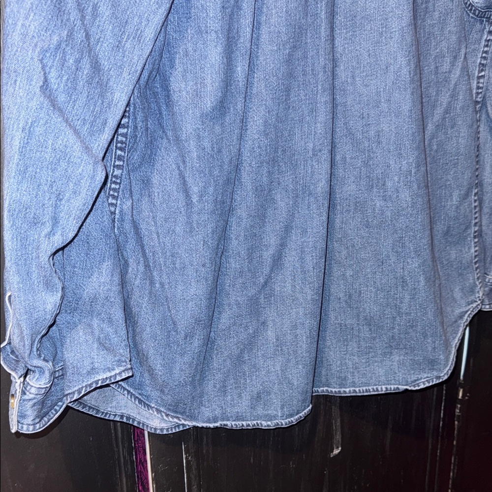 L.L. Bean Blue Denim Button-Down Shirt - Picture 9 of 9